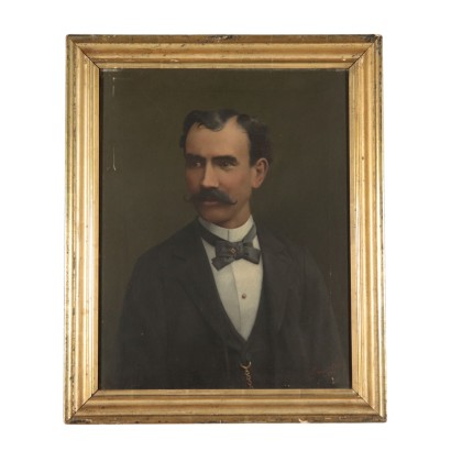 Portrait d'Homme Enrico Benzoni Huile sur Toile 1899