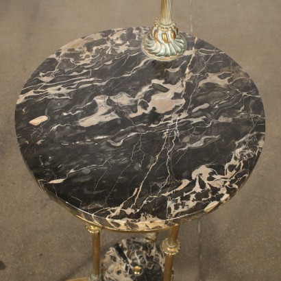 Floor Lamp with Coffee Table Marble Brass Italy 20th Century