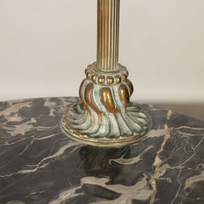 Floor Lamp with Coffee Table Marble Brass Italy 20th Century