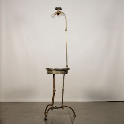 Floor Lamp with Coffee Table Marble Brass Italy 20th Century