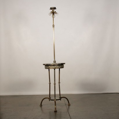 Floor Lamp with Coffee Table Marble Brass Italy 20th Century