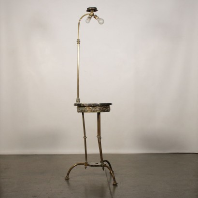 Floor Lamp with Coffee Table Marble Brass Italy 20th Century