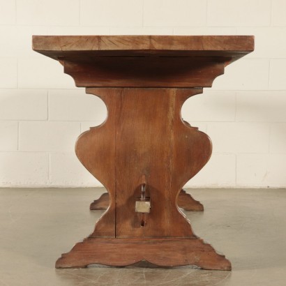 Revival Refectory Table Solid Oak Italy 20th Century