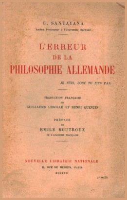 L'erreur de la philosophie allemande