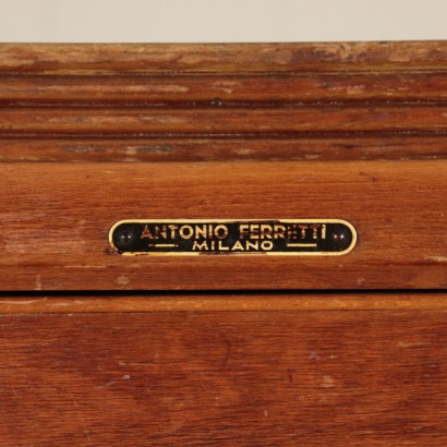 Fichier de Bureau Bois Laiton Plaque d'Antonio Ferretti Milan '900