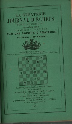 La stratégie Journal d'Échecs: 15e Année- 14e , s.a.