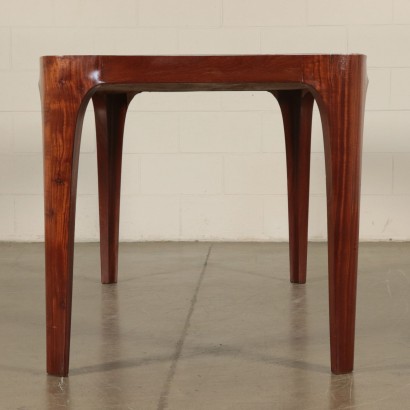 Table Mahogany Glass Vintage Italy 1950s-1960s