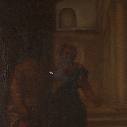 Christ at the Columns Oil Painting 17th Century
