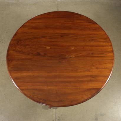 Grand Table Ronde Noyer massif Fabriqué en Italie Moitié '800