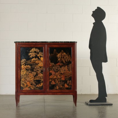 Cupboard Laquered Chinoiserie Doors Beech Marble 20th Century