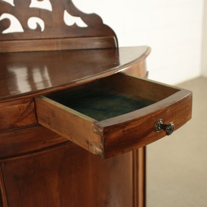 Small Walnut Corner Cabinet Italy Mid 19th Century