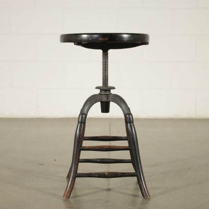 Thonet Stool Bent Beech Iron Austria 20th Century