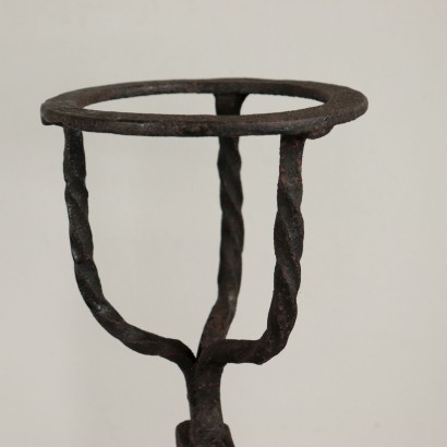 Pair of Wrought Iron Fireplace Andiron Italy 1600s-1700s