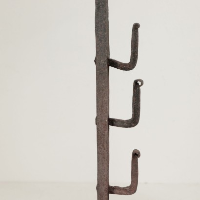 Pair of Wrought Iron Fireplace Andiron Italy 1600s-1700s