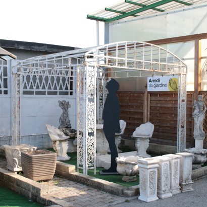 Iron Rectangular Gazebo with Arched Covering