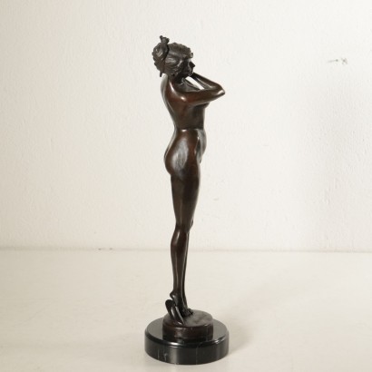 Sculpture Bronze Marbre noir Signature de l'Artiste '900