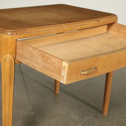 Petite Table Placage de Loupe Hêtre Italie Années 30-40