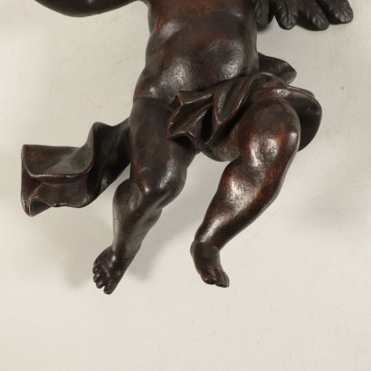 Paire de Petits Anges Bois sculpté Italie Fin '800