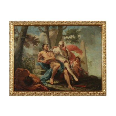 Héraclès et Omphale Huile sur Toile '700