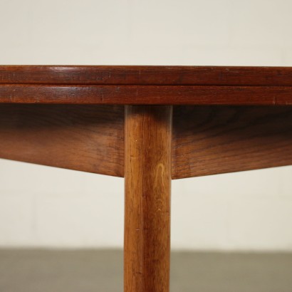 Table Ronde transformable Placage de Teck Danemark Années 60