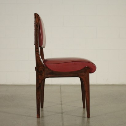 Six Chairs Rosewood Leatherette Upholstery 1960s