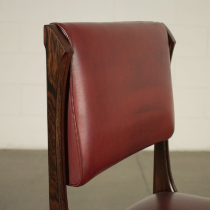 Six Chairs Rosewood Leatherette Upholstery 1960s