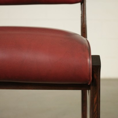 Six Chairs Rosewood Leatherette Upholstery 1960s