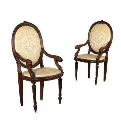 Couple of Armchair Poplar Italy 18th Century