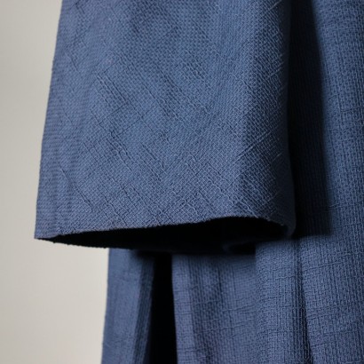 Vintage Blue Coat Fabric Italy 1950s