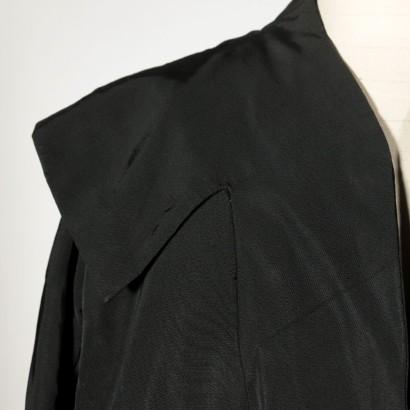 Manteau Mi-Saison Noir Vintage Italie Années 50