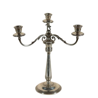 Silver Three-Arms Chandelstick Italy 20th Century