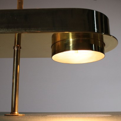 Ceiling Lamp for Lumi Ground Glass Brass 1980s