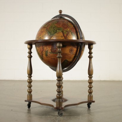 Globe Ouvrable Meuble de Bar Bois Hêtre Italie '900