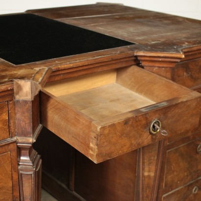 Antique Pedestal Desk Manufactured in Italy in Early 19th Century