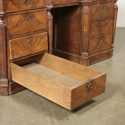 Antique Pedestal Desk Manufactured in Italy in Early 19th Century