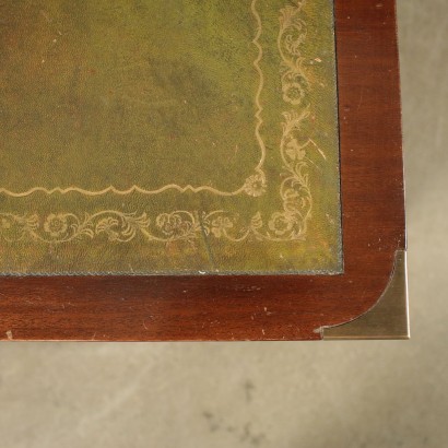 Writing Desk England Mahogany Brass Leather First Half 20th Century