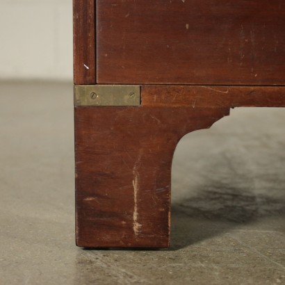 Writing Desk England Mahogany Brass Leather First Half 20th Century