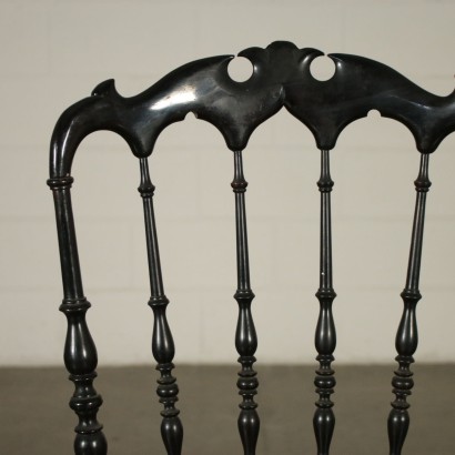 Group of six chairs in ebony wood manufactured in Italy 19th Century