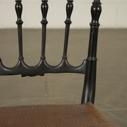 Group of six chairs in ebony wood manufactured in Italy 19th Century