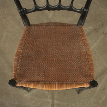 Group of six chairs in ebony wood manufactured in Italy 19th Century