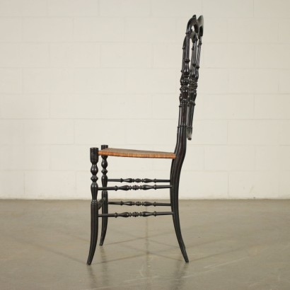 Group of six chairs in ebony wood manufactured in Italy 19th Century