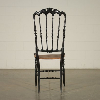 Group of six chairs in ebony wood manufactured in Italy 19th Century