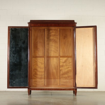 Wardrobe Chinoiserie Rosewood Mahogany Veneer Italy 20th Century