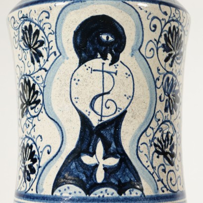 Ceramic Albarello Vase Italy 19th-20th Century