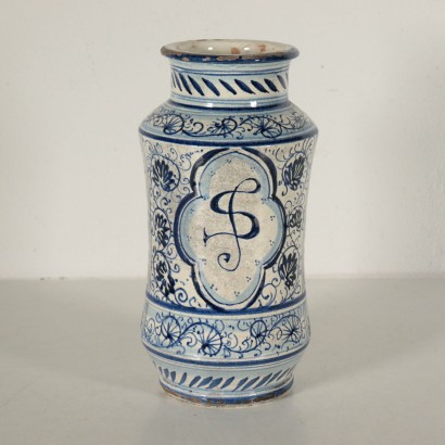 Ceramic Albarello Vase Italy 19th-20th Century