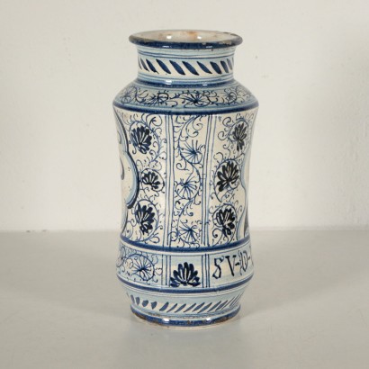 Ceramic Albarello Vase Italy 19th-20th Century