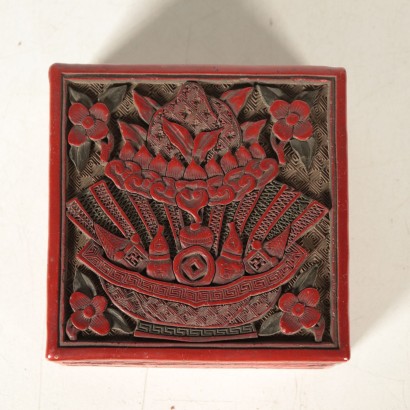 Cinnabar Red Lacquer Box 20th Century