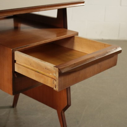 Writing Desk Teak Veneer Vintage Italy 1960s