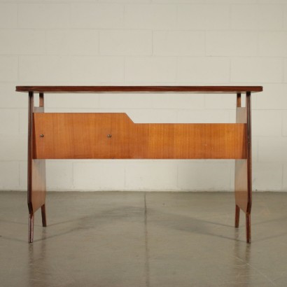 Writing Desk Teak Veneer Vintage Italy 1960s