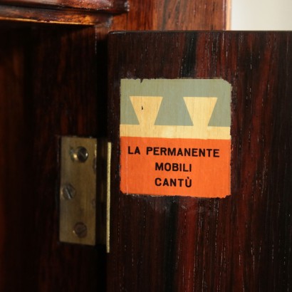 Sideboard La Permanente Mobili Cantù Rosewood Brass Glass 1960s